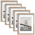thumbnail image 1 of Scholartree 5-Pack Picture Frames, 8x10 with Mat & 11x14 Without Mat, Shatter-Safe Wall Gallery Set,Brown, 1 of 7