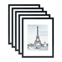 Scholartree 5-in-1 Contemporary Gallery Picture Frame Set, 11 x 14 Wall Picture Frames, Black