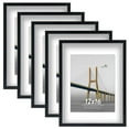 thumbnail image 1 of Scholartree 5-in-1 Contemporary Gallery Picture Frame Set, 12 x 16 Wall Picture Frames, Black, 1 of 7