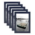 thumbnail image 1 of Scholartree 5-in-1 Wood Picture Frames Set, Front Loading Basic Tabletop 5 x 7 Picture Frame, Blue, 1 of 4