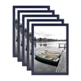 thumbnail image 1 of Scholartree 5-in-1 Wood Picture Frames Set, Front Loading Basic Tabletop A4 Picture Frame, Blue, 1 of 4