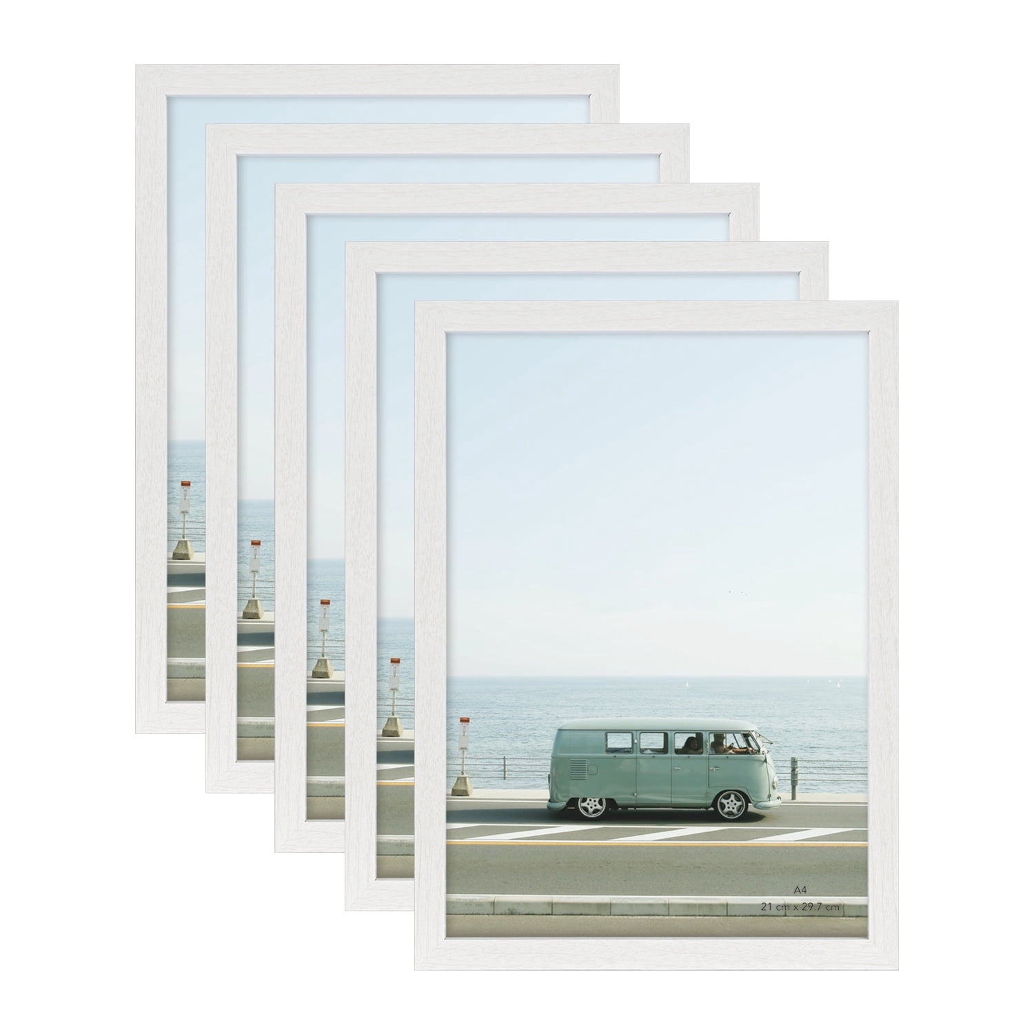 Scholartree 5-in-1 Wood Picture Frames Set, A4 Size, Tabletop or Wall ...