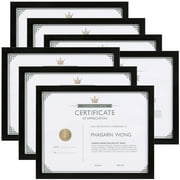 Scholartree 7 PACK 8.5x11 Picture Frame, Award Certificate Diploma Document Bulk 8.5 by 11 College Frames, Wall or Tabletop, Black