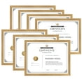 thumbnail image 1 of Scholartree 7 PACK 8.5x11 Picture Frame, Award Certificate Diploma Document Bulk 8.5 by 11 College Frames, Wall or Tabletop, Gold, 1 of 4