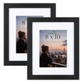 thumbnail image 1 of Scholartree 8 x 10 Wood Picture Frames Set of 2- Front Loading Basic Tabletop Picture Frame, Black, 1 of 5