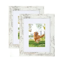 Scholartree 8 x 10 Wood Picture Frames Set of 2- Front Loading Basic Tabletop Picture Frame, Whtie