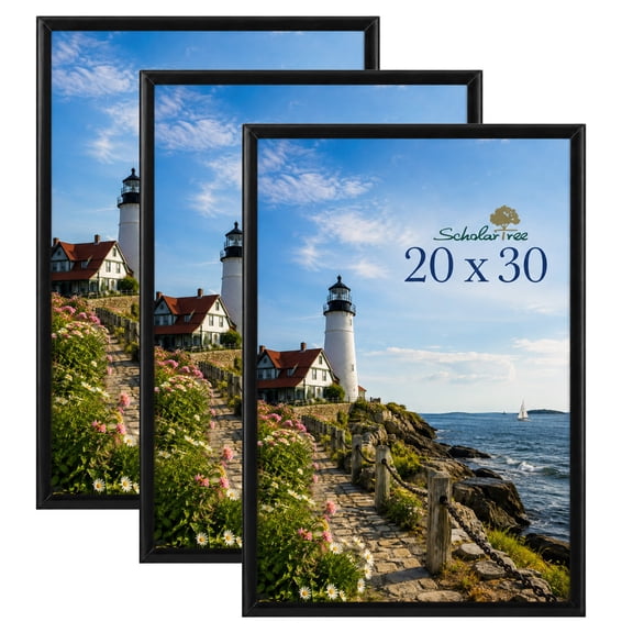 Scholartree Black Picture Frames, 20x30 Poster Frames Set of 3 for Gallery Wall