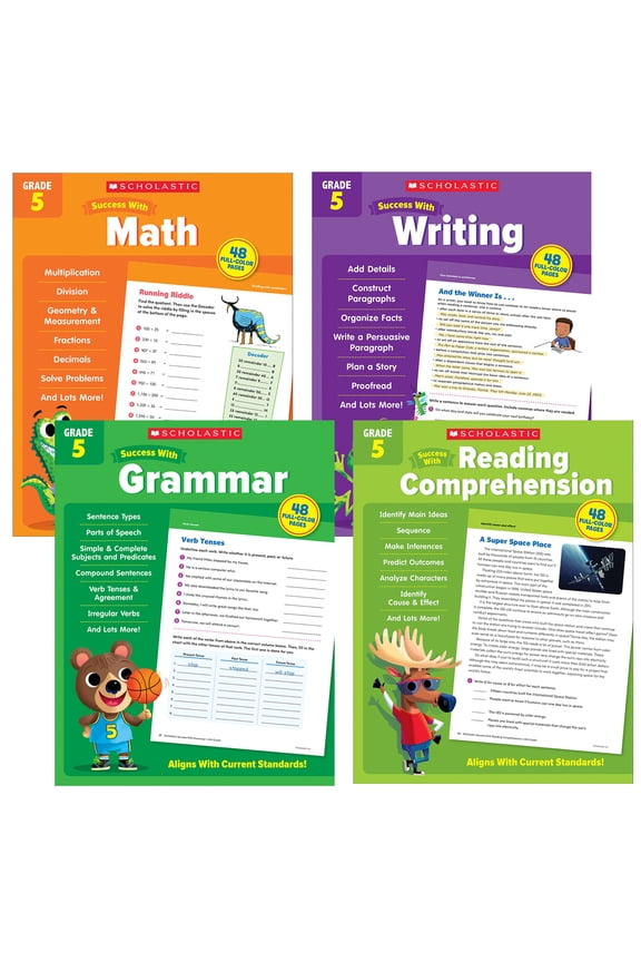 Scholastic Fifth Grade Success Workbooks, 4 Book Set (Second Edition) (Paperback)