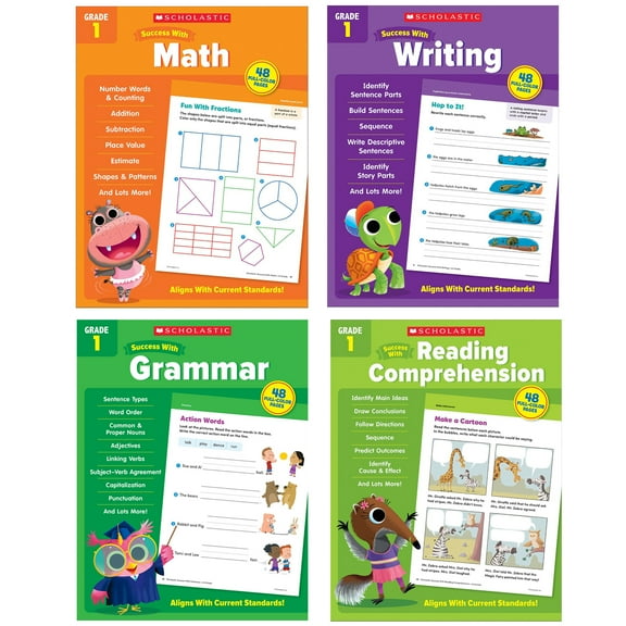 Scholastic First Grade Success Workbooks, 4 Book Set (Second Edition) (Paperback)