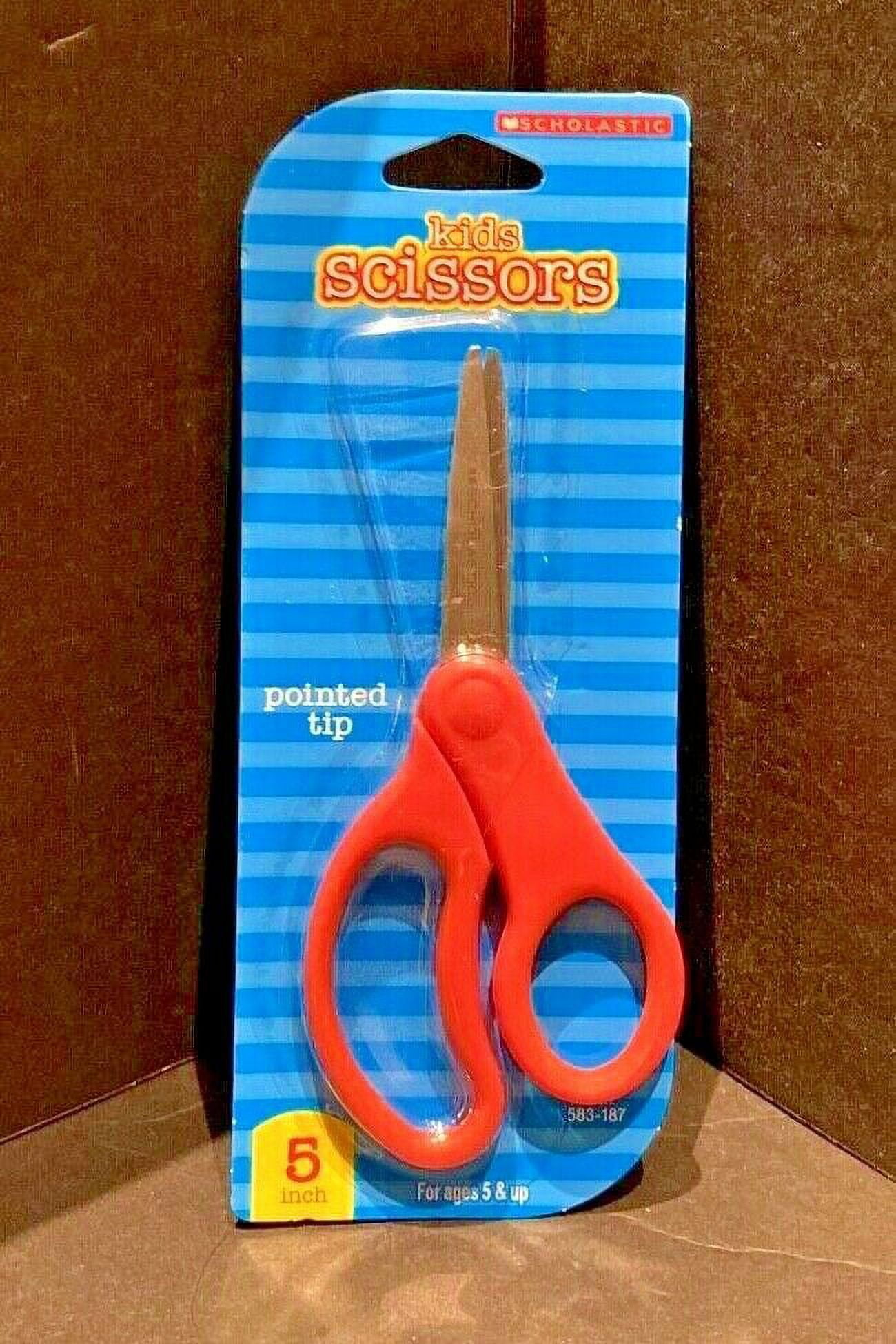 Livingo 3 Pack 7 inch Student Scissors, Sharp Pointed Tip for School, Red, Pink, Blue