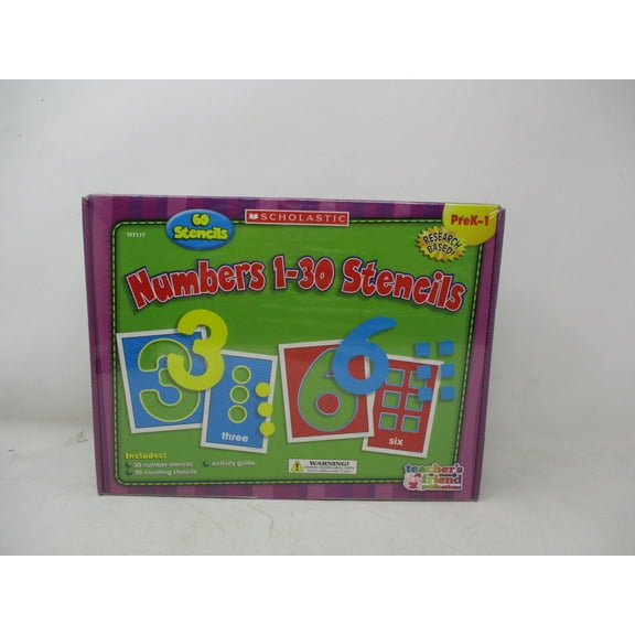 Scholastic Numbers 1-30 Stencils 60 Stencils PreK-1