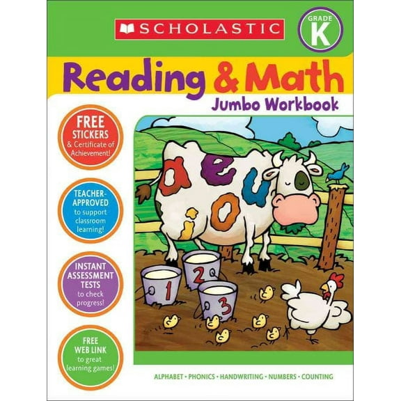 Reading & Math Jumbo Workbook: Grade K (Paperback)