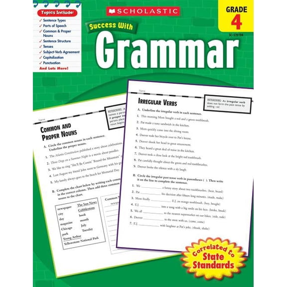 Pre-Owned Scholastic Success With Grammar: Grade 4 Workbook