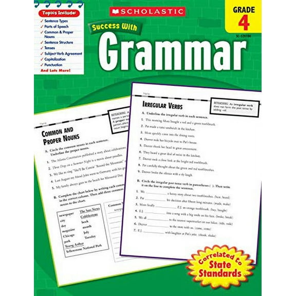 Pre-Owned Scholastic Success with Grammar: Grade 4 Workbook (Paperback) 0545201047 9780545201049