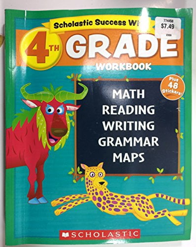 貴重⭐︎Scholastic Success With 4th Grade Pre-Owned Scholastic - 4th GRADE Workbook with Motivational