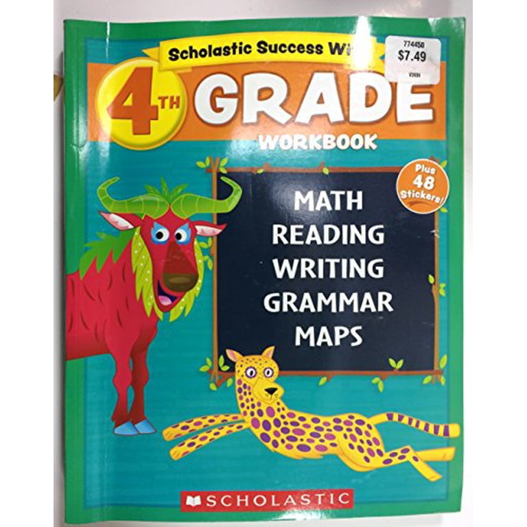 貴重⭐︎Scholastic Success With 4th Grade Pre-Owned Scholastic - 4th GRADE Workbook with Motivational