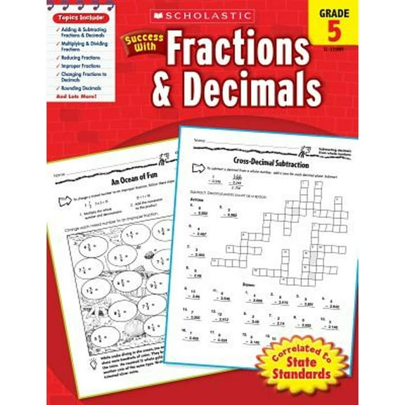 Pre-Owned Scholastic Success with Fractions and Decimals (Paperback) 9780545200899