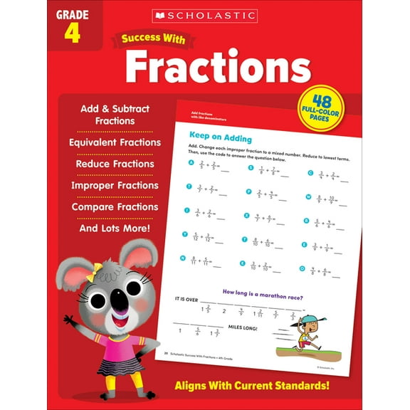 Scholastic Success with Fractions Grade 4 Workbook, (Paperback)