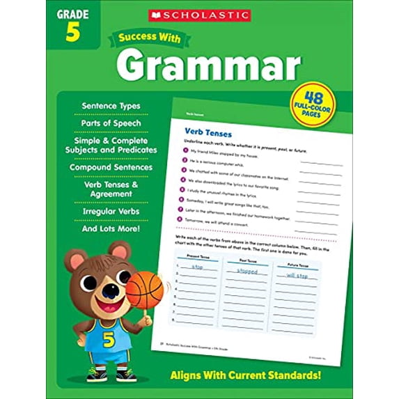 Pre-Owned Scholastic Success with Grammar Grade 5 Workbook (Paperback) 133879843X 9781338798432