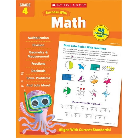 Scholastic Success with Math Grade 4 Workbook, (Paperback)