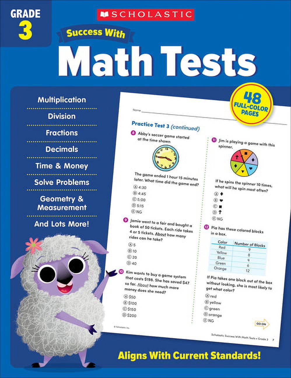Scholastic Success with Math Tests Grade 3 Workbook - Walmart.com