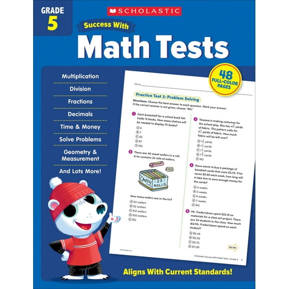 Scholastic Success with Math Tests Grade 5 Workbook, (Paperback)