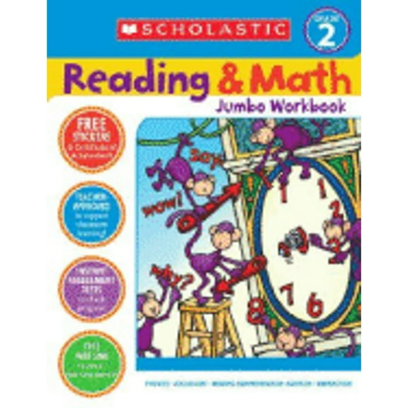 Pre-Owned Reading & Math Jumbo Workbook: Grade 2 (Paperback) 0439786010 9780439786010