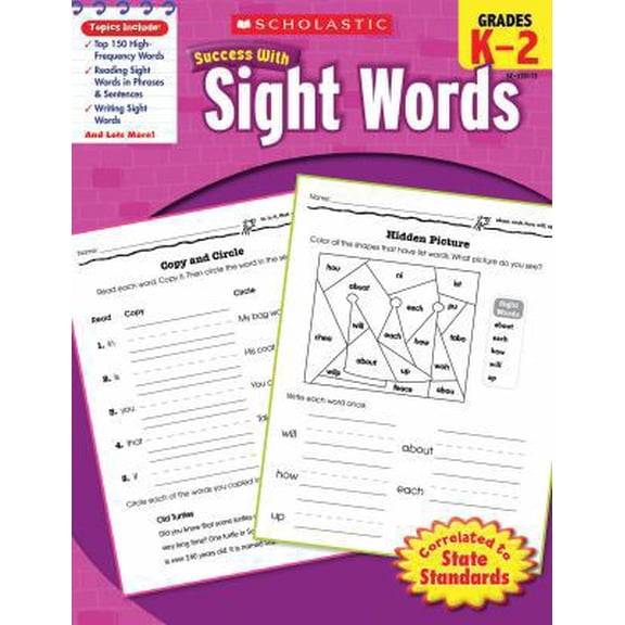 Pre-Owned Scholastic Success with Sight Words Workbook (Paperback) 0545201128 9780545201124