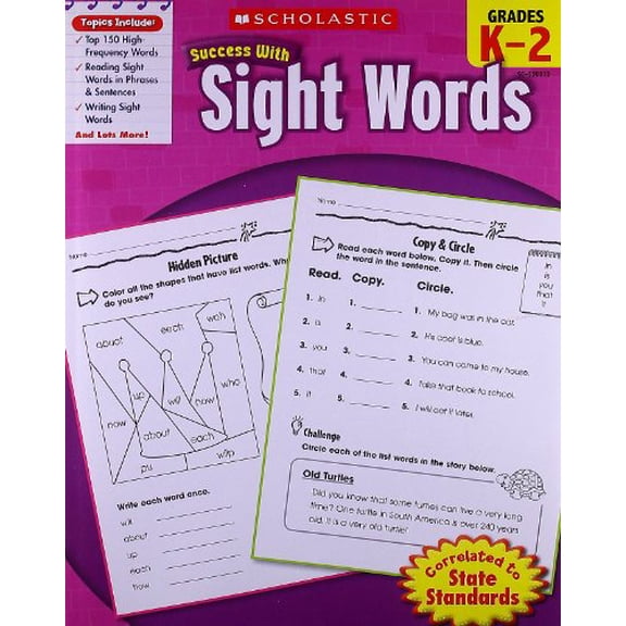 Pre-Owned Scholastic Success with Sight Words Workbook