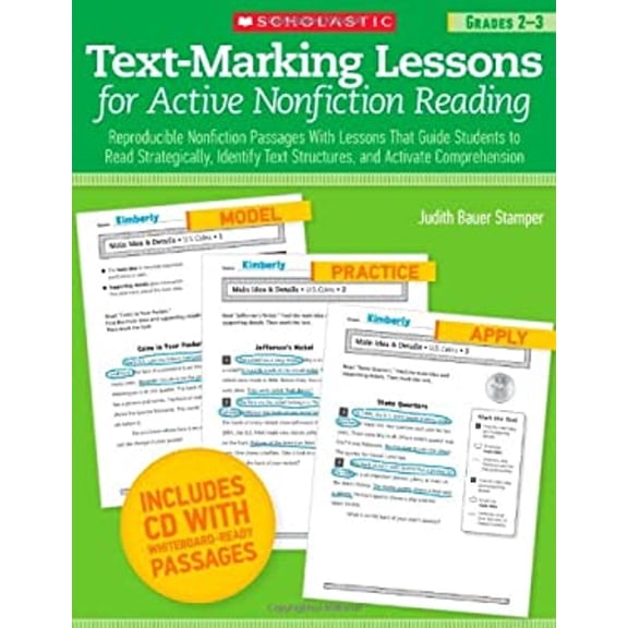 Pre-Owned Text-Marking Lessons for Active Nonfiction Reading : Reproducible Nonfiction Passages with Lessons That Guide Students to Read Strategically, Identify Text Structures, a (Paperback) 97805...