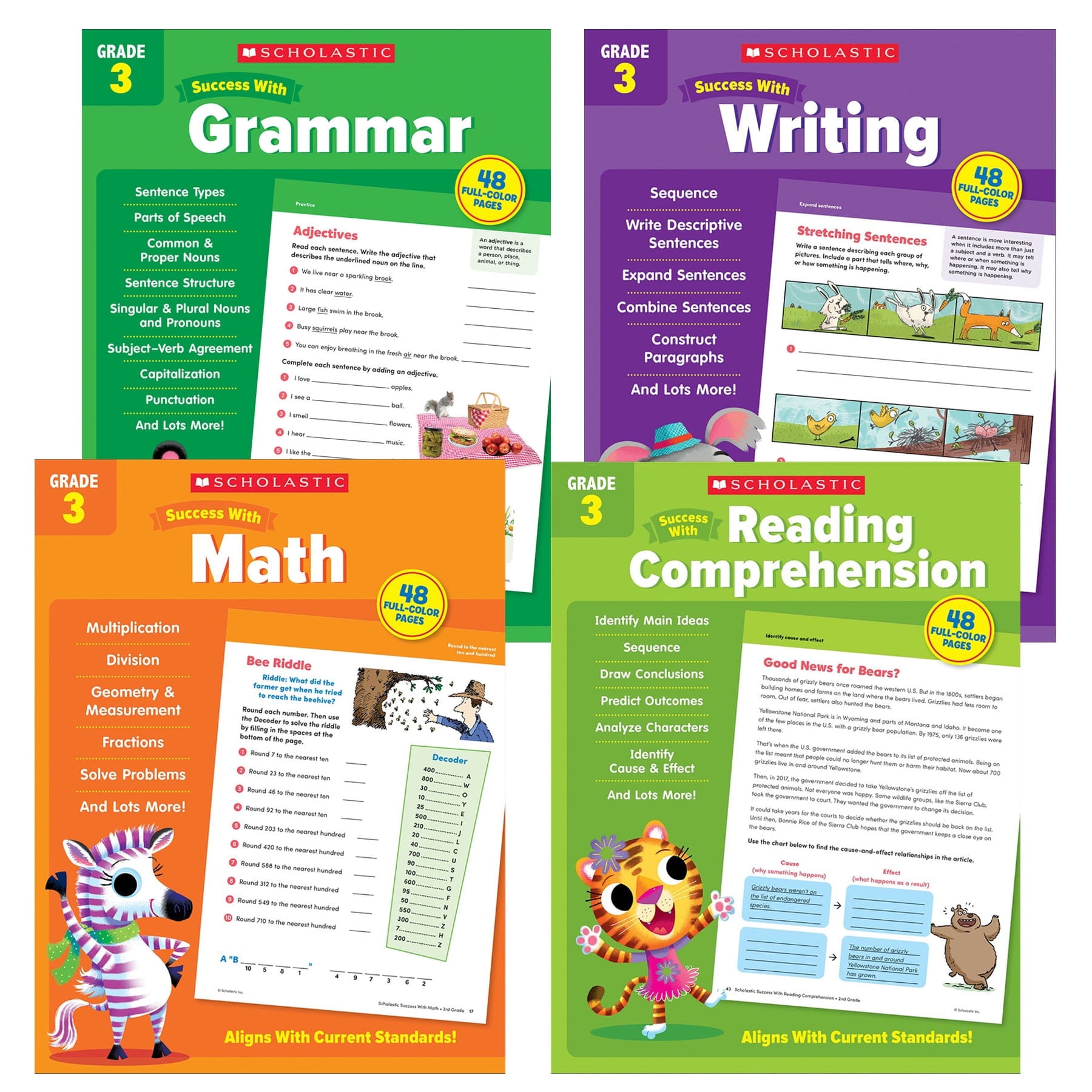 Scholastic Teaching Solutions Third Grade Success Workbooks (Set of 4) - Educational Toys & Learning Resources