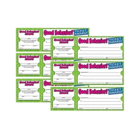 Scholastic Teaching Solutions Ticket Awards Good Behavior, 100 Per Pack, 6 Packs