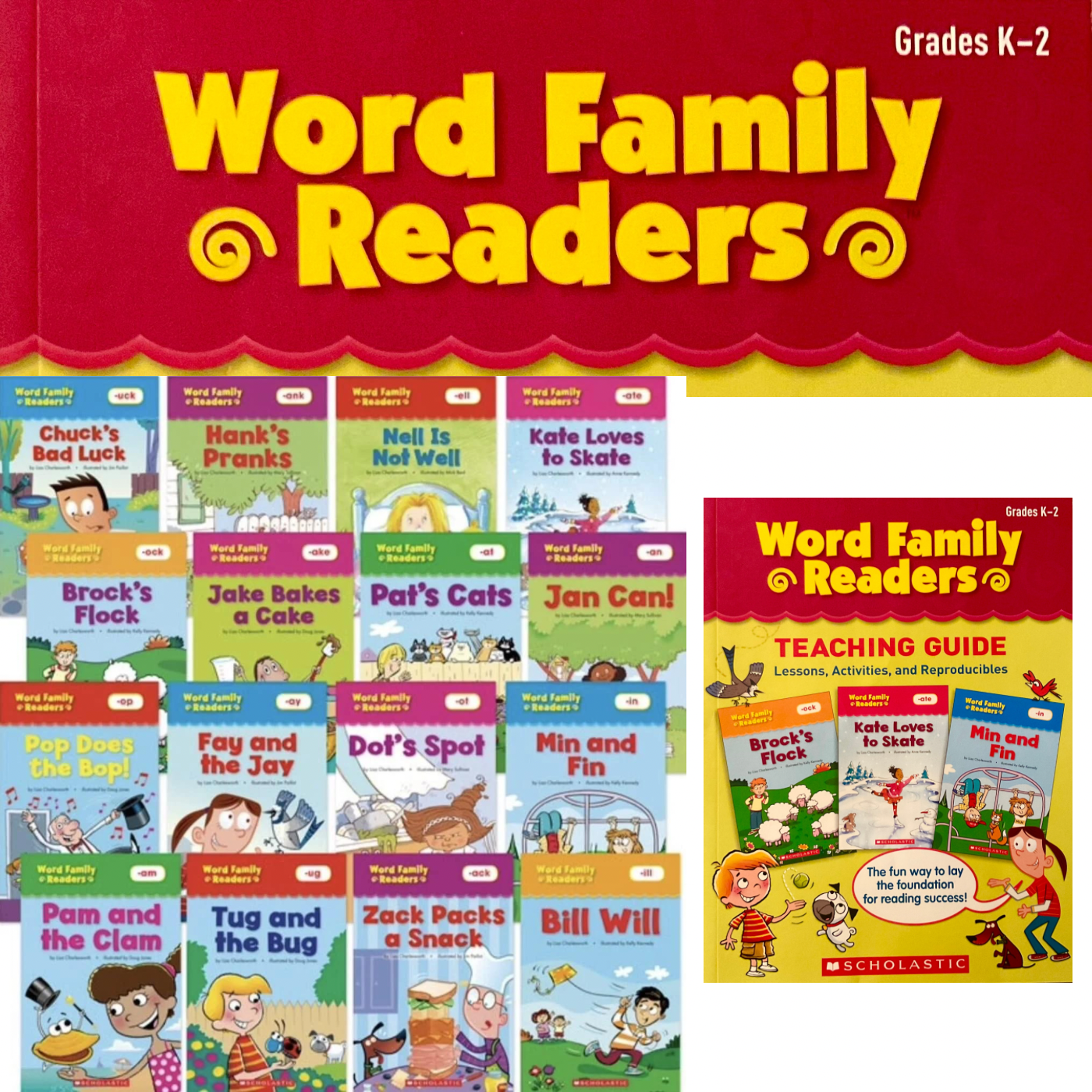 Scholastic Word Family Tales Readers & Teaching Guide : 16 word families phonic readers Grades K-2 (Paperback Collection)