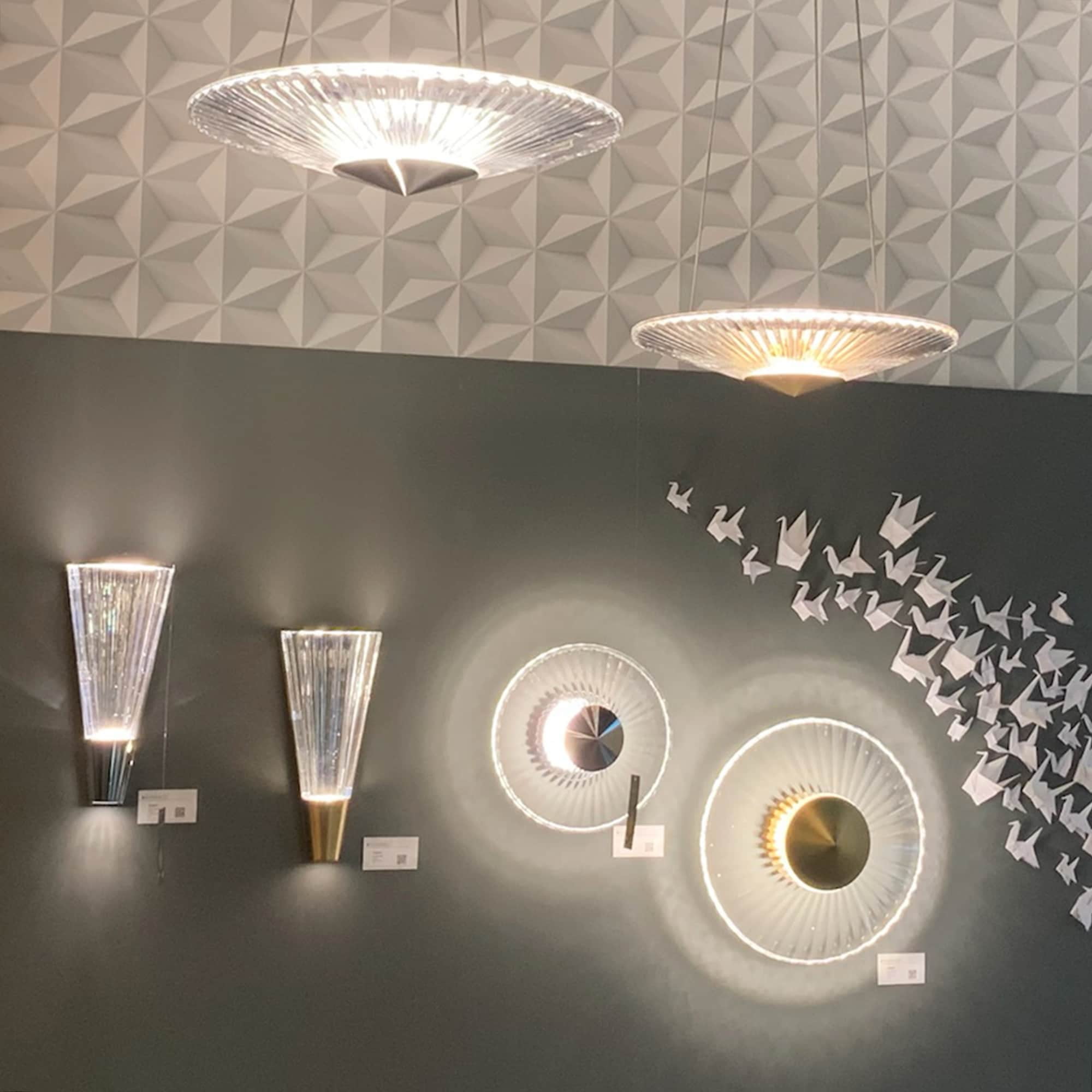 Aged Brass Crystal LED Indoor/Outdoor Pendant Light