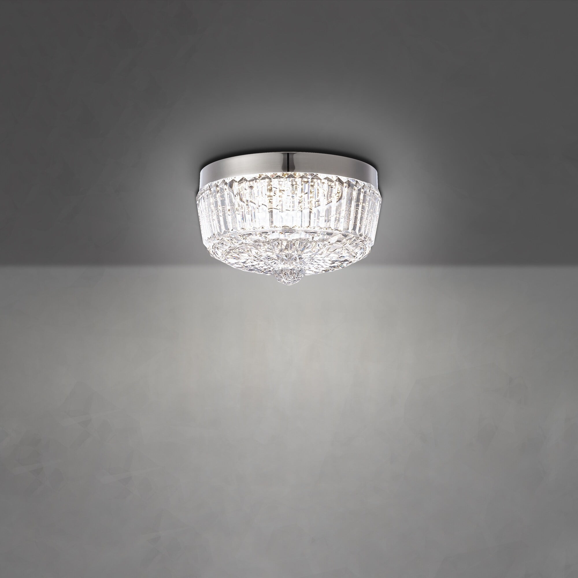Heritage Crystal Polished Nickel LED Flush Mount