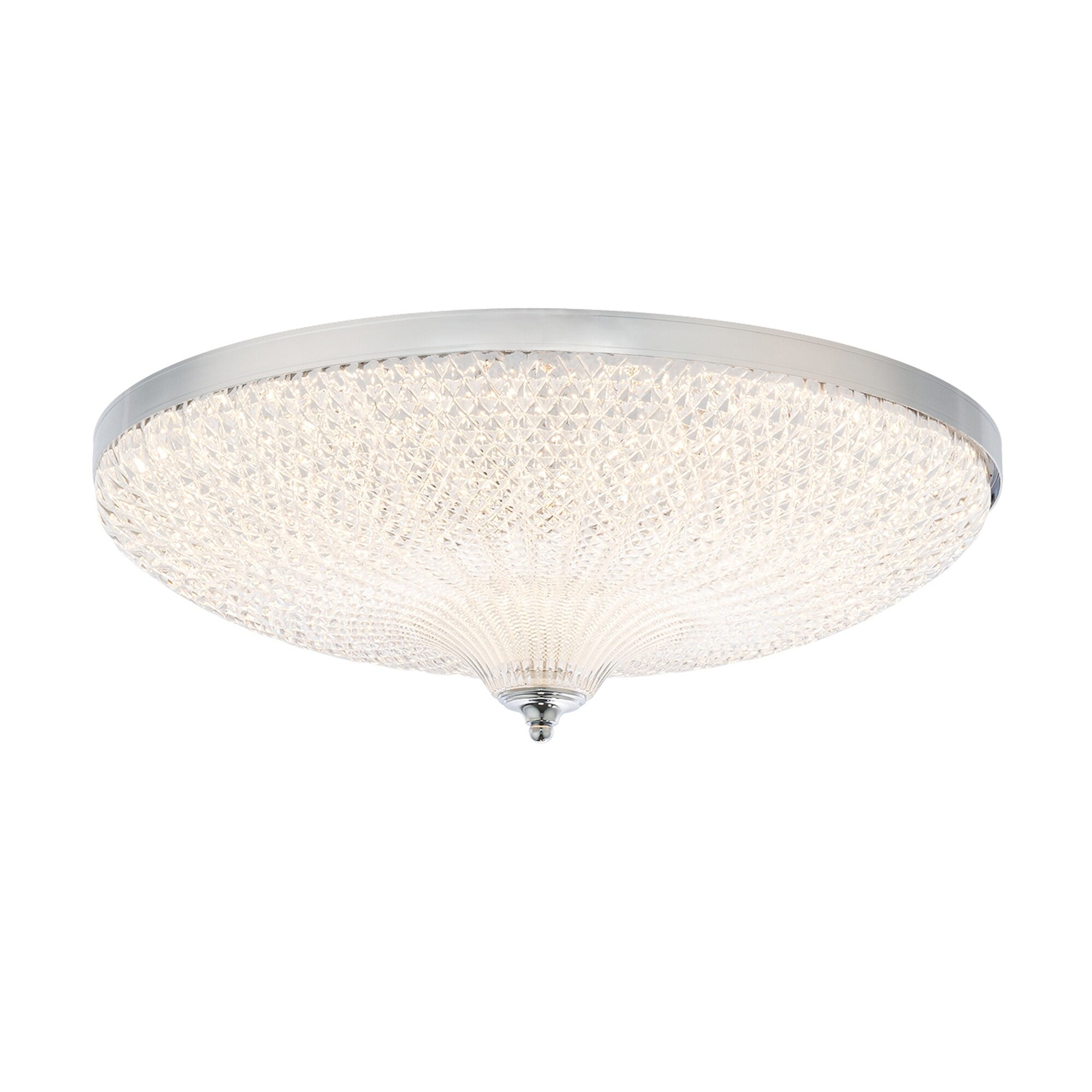 Roma Large Polished Chrome Crystal LED Flush Mount