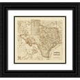 thumbnail image 1 of Schonberg and Co.,  28x26 Black Ornate Wood Framed with Double Matting Museum Art Print Titled - Schonbergs map of Texas, 1866, 1 of 4