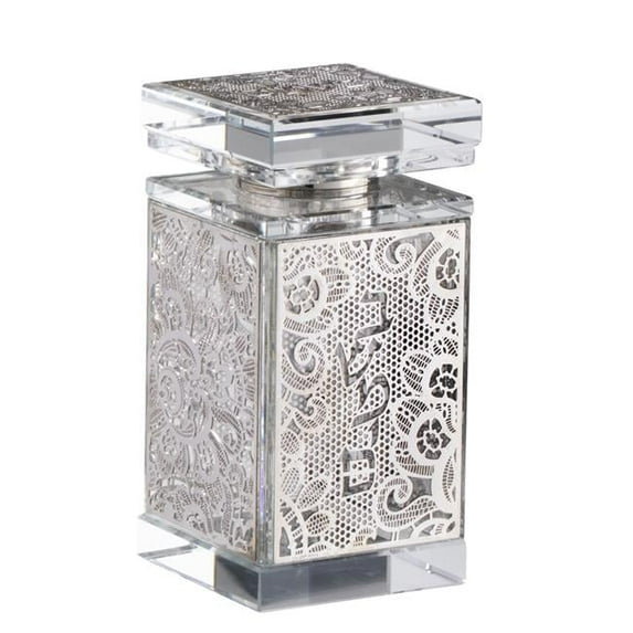 Schonfeld Collection 161022 2 x 2 x 4 in. Crystal Besomim Holder, Floral Silver