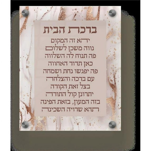 Schonfeld Collection 182171 9.5 x 11.5 in. Acrylic Birchas Habayis Wall Frame, Rose Gold