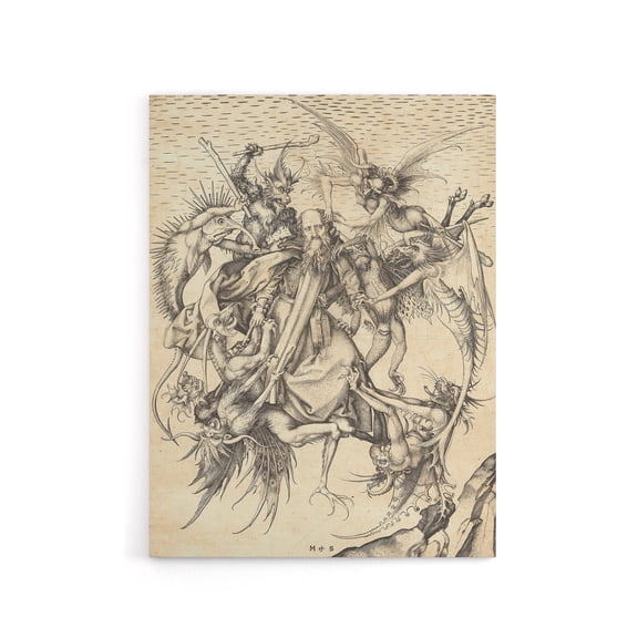 Schongauer Temptation Saint Anthony Canvas Wall Art Print 18X24"