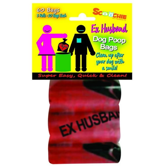 Scoochie EX HUSBAND 3 Pack Poop Bags In Bag and Header