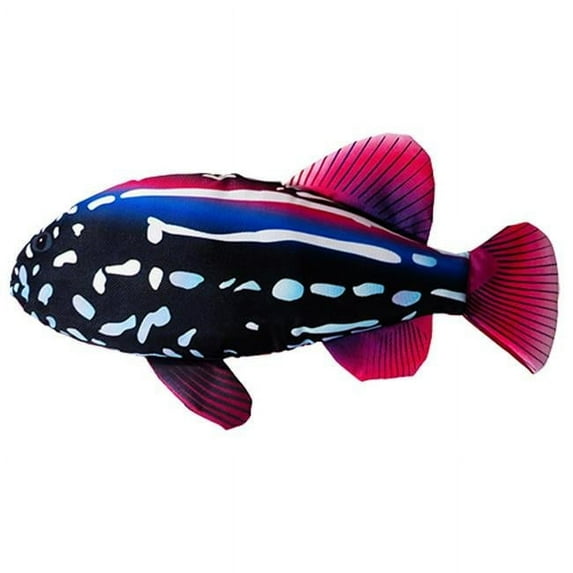 Scoochie Pet Scoochzilla Grouper Squeaky Dog Chew Toy, 18-in