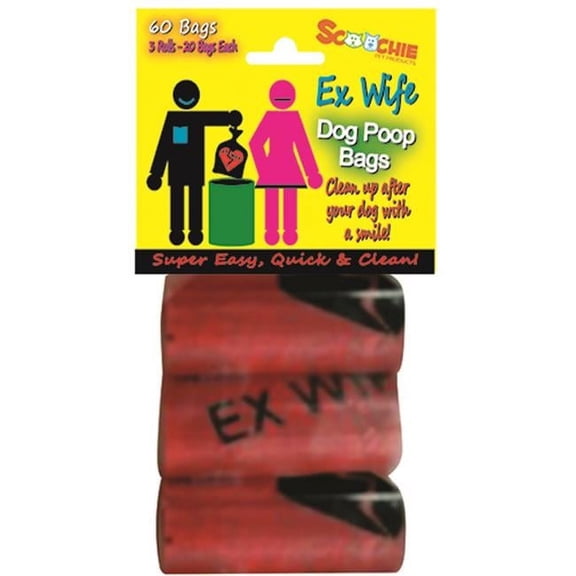 Schoochie Pet Ex Wife Dog Waste Poop Bags - 3 Pack
