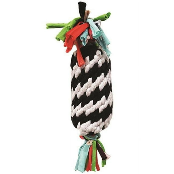 Scoochie Pet Super Scooch Rope Gummer Squeaky Dog Tug Toy, 11-in