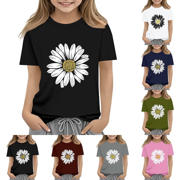 School Ages Tops Blue Blouse Years Shirt 318 Sleeve White Girls Sky Short Girls Tops