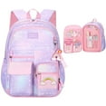 thumbnail image 1 of School Backpack Backpack Elementary School Multi Pocket Bookbag Purple, 1 of 7