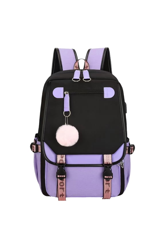 School Backpack Bookbag, 21L Backpack with USB Charging Port, Large Capacity Laptop Backpack for Teens, College, Travel, Work, with Anti-Theft Pocket and Water Resistant