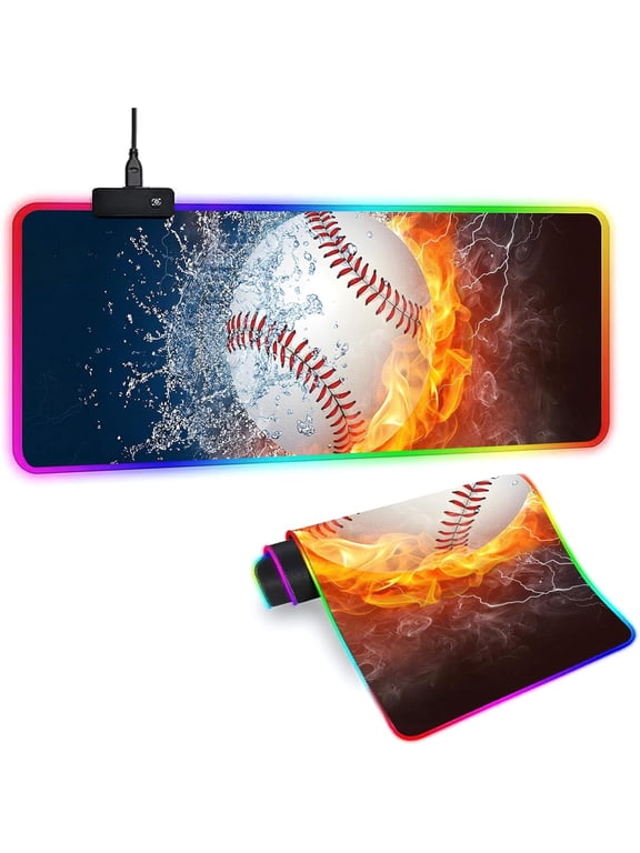 XL Led Gaming Mouse Pad with 14 Light Modes - Light Up Gamer Mouse Pad,31.5 x 11.8in Non-Slip Gamepad Style RGB Large Gamer Mousepad,Black Long Glowing Gaming Accessories for Desk,Waterproof