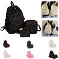 thumbnail image 1 of School Backpack Coquette Bow Nylon Backpack 3Pcs Set Cute College Laptop Rucksack Fashion Travel Daypack, 1 of 5