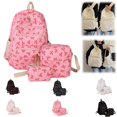 thumbnail image 1 of School Backpack Coquette Bow Nylon Backpack 3Pcs Set Cute College Laptop Rucksack Fashion Travel Daypack, 1 of 4